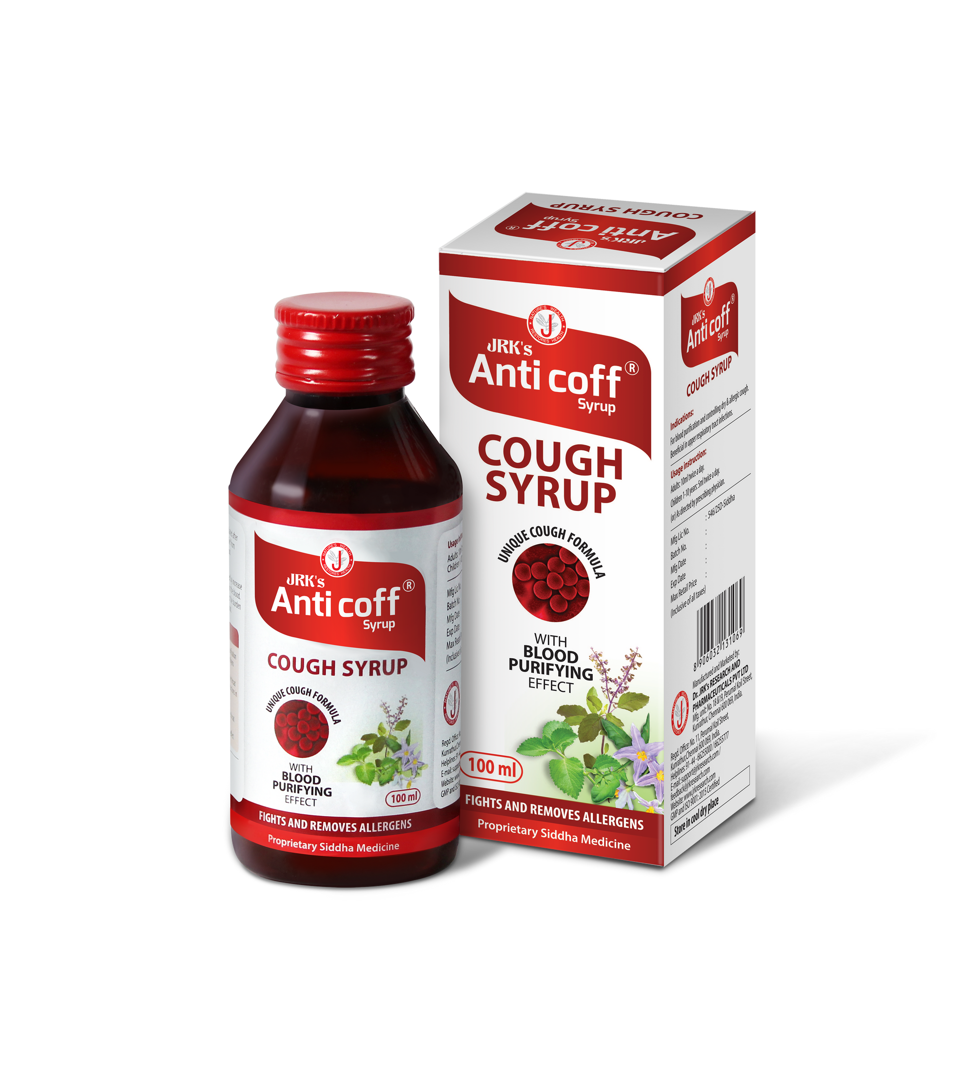JRK's Anti Coff Syrup Herbal Dry Cough Syrup Caredura Store
